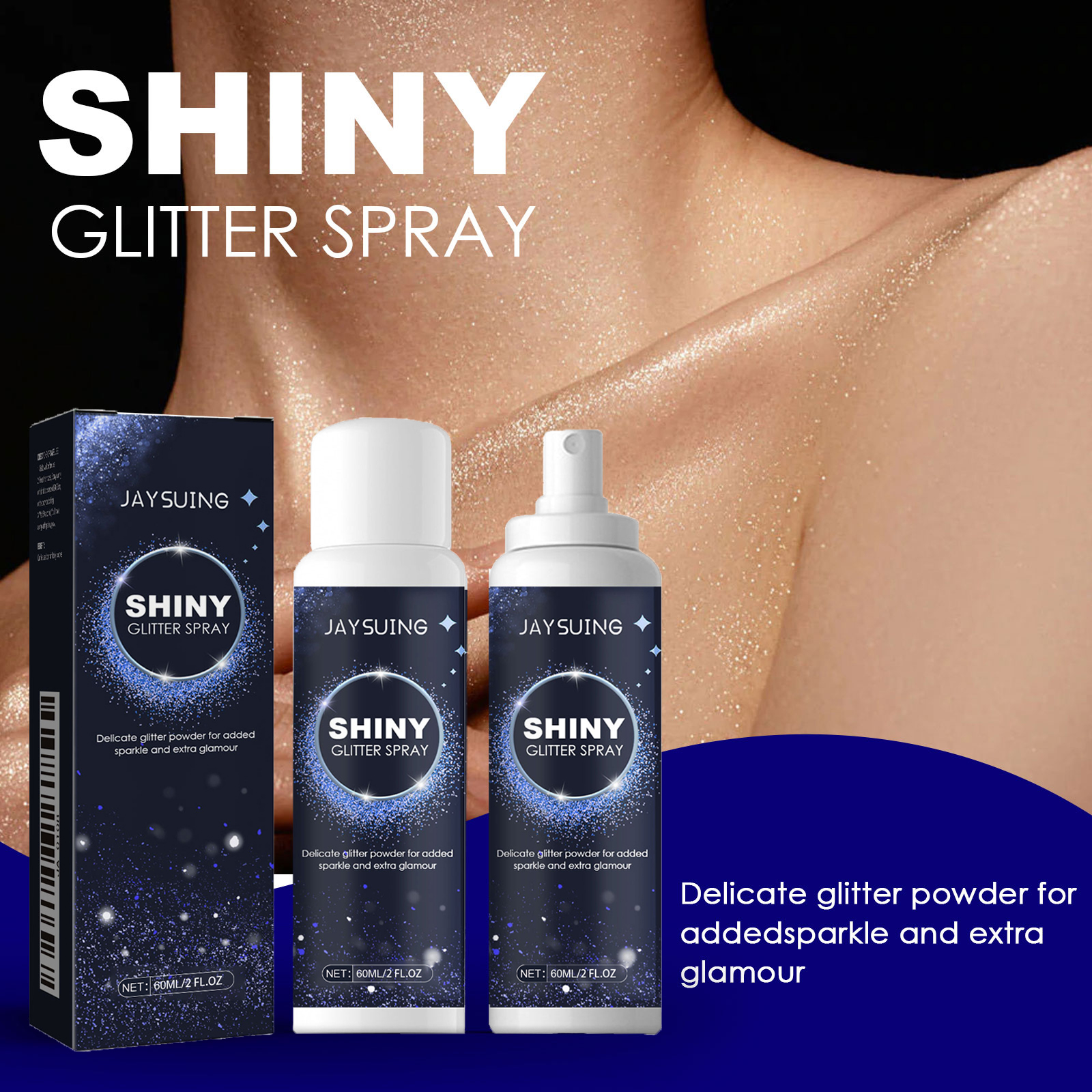 Face Mist Mineral - Jaysuing Glitter Spray 60ml Fine Shimmer