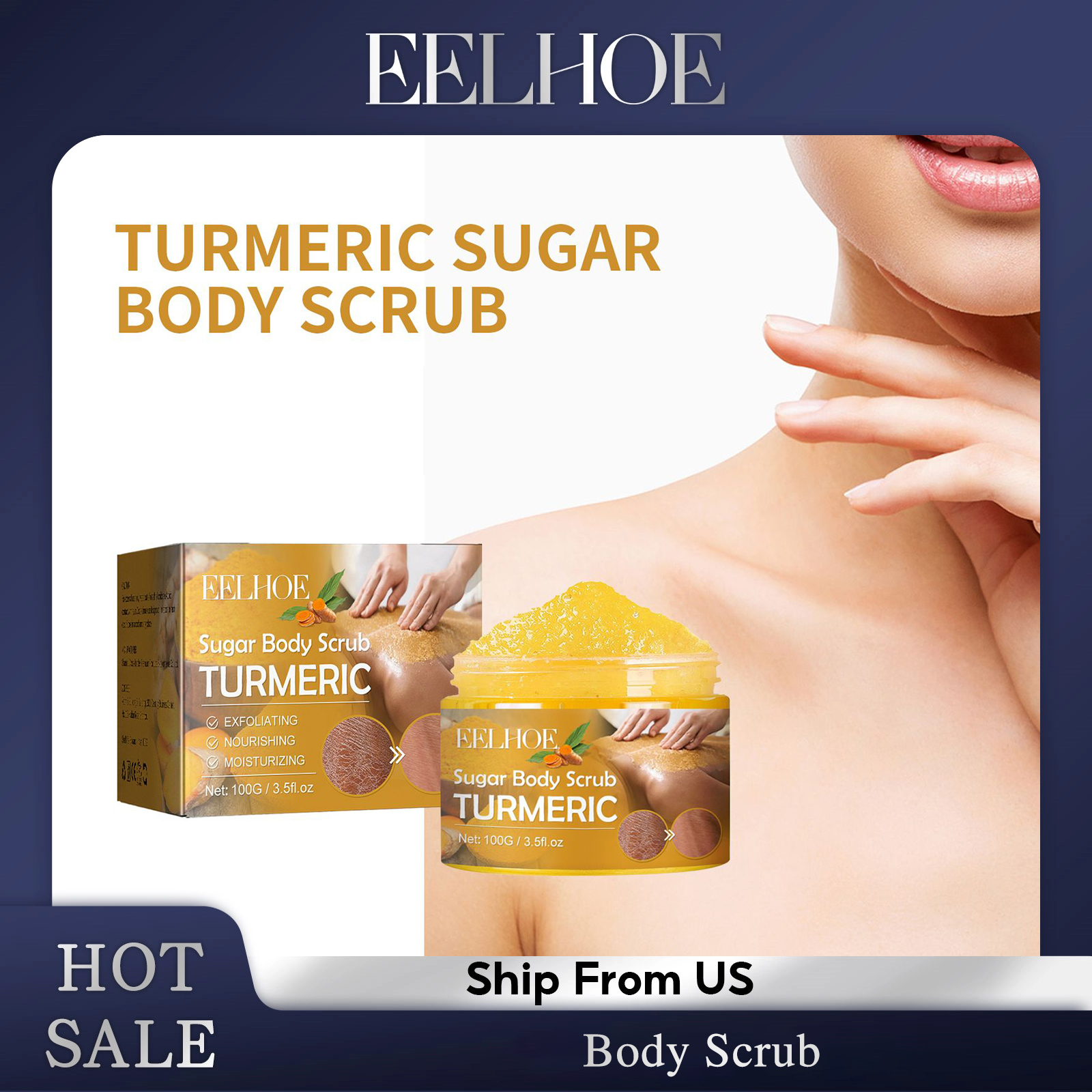 EELHOE 100g Turmeric Sugar Bod - مراجعة Skincare Ingredients وسعره