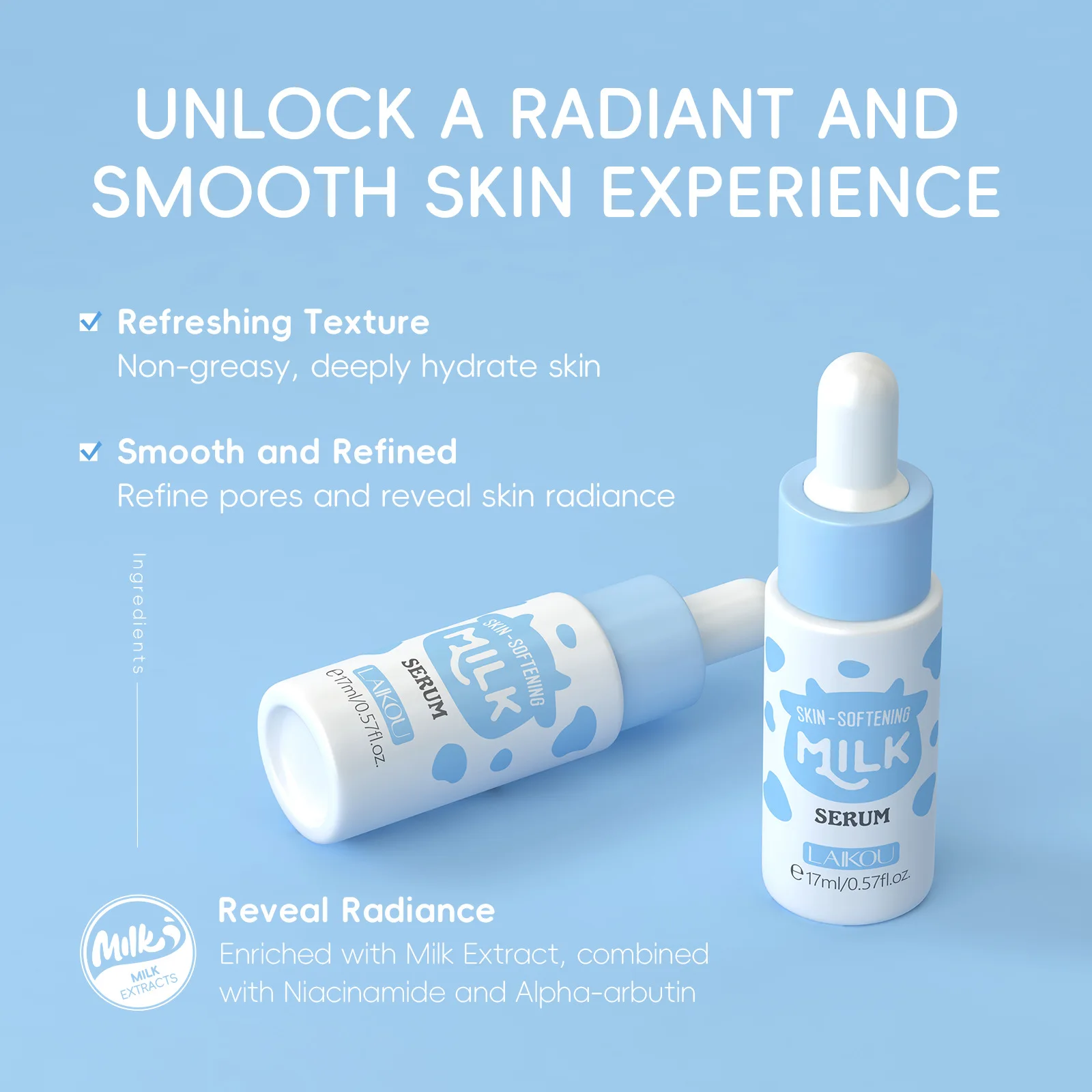 17ml Milk Facial Serum for Fac - مراجعة Alpha Arbutin Serum وسعره