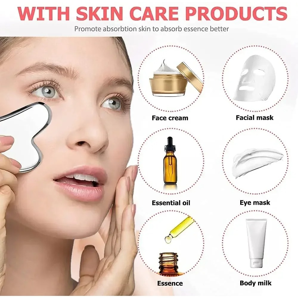 2Pcs Stainless Steel Gua Sha T - مراجعة Skincare Ingredients Checker وسعره